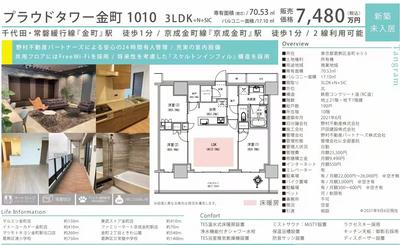 东京都葛饰区金町车站步行1分钟  2021年6月建造，未入住公寓
